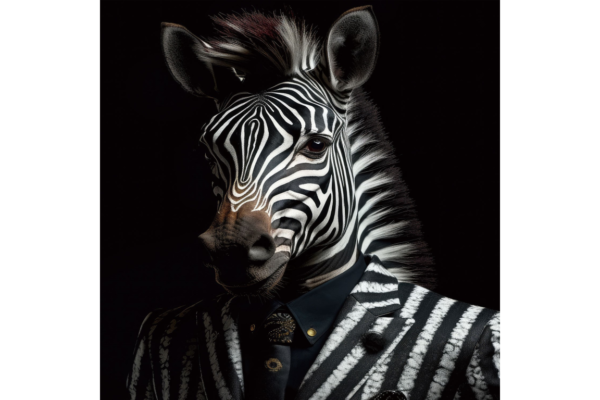 Zebra in Suit Wall Art Mini - Image 2